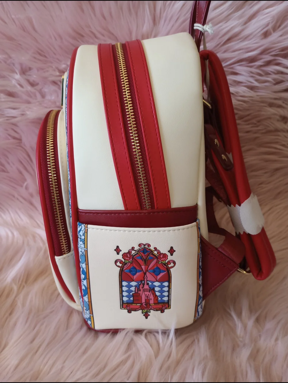 Loungefly Disney Beauty and the Beast Belle Stained Glass Portrait Mini Backpack